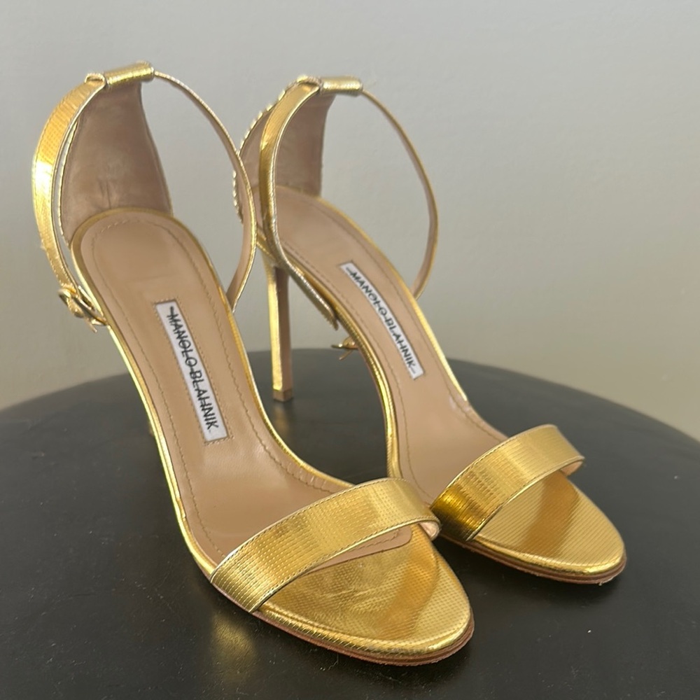 Manolo Blahnik Gold Women's Heels
